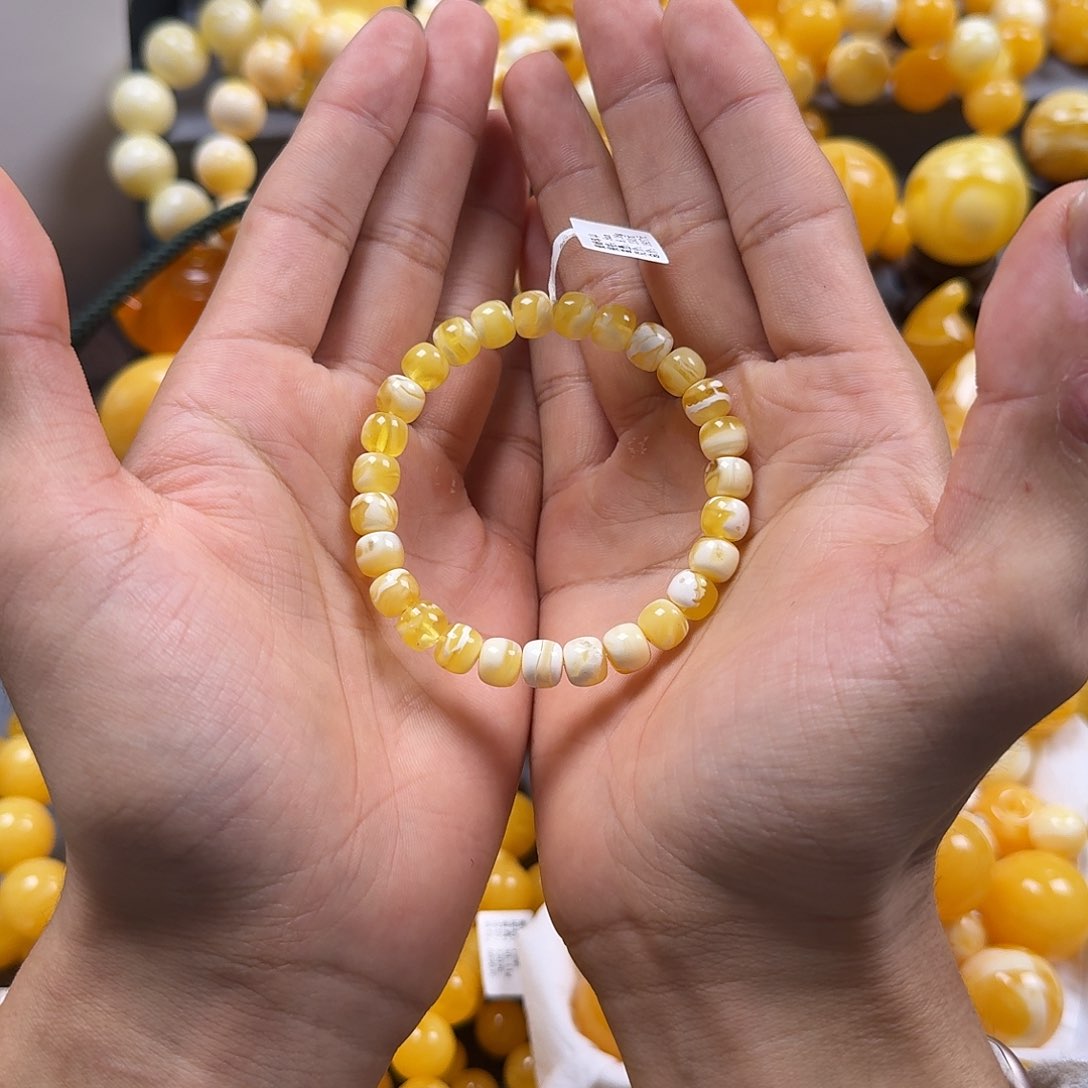 琥珀珠宝奇石未镶嵌8mm