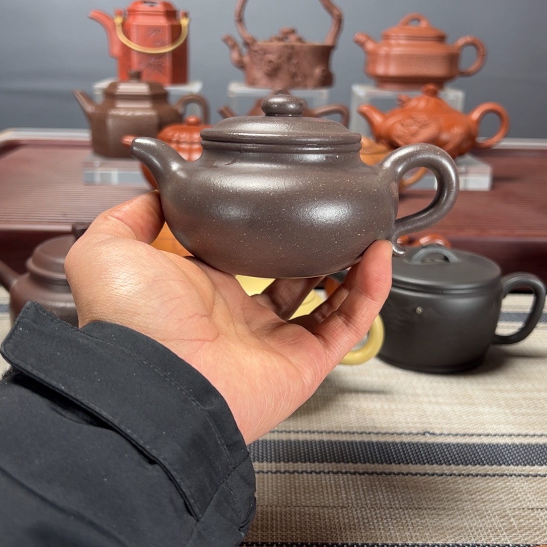 紫砂茶壶流*雨仿古250CC天青泥