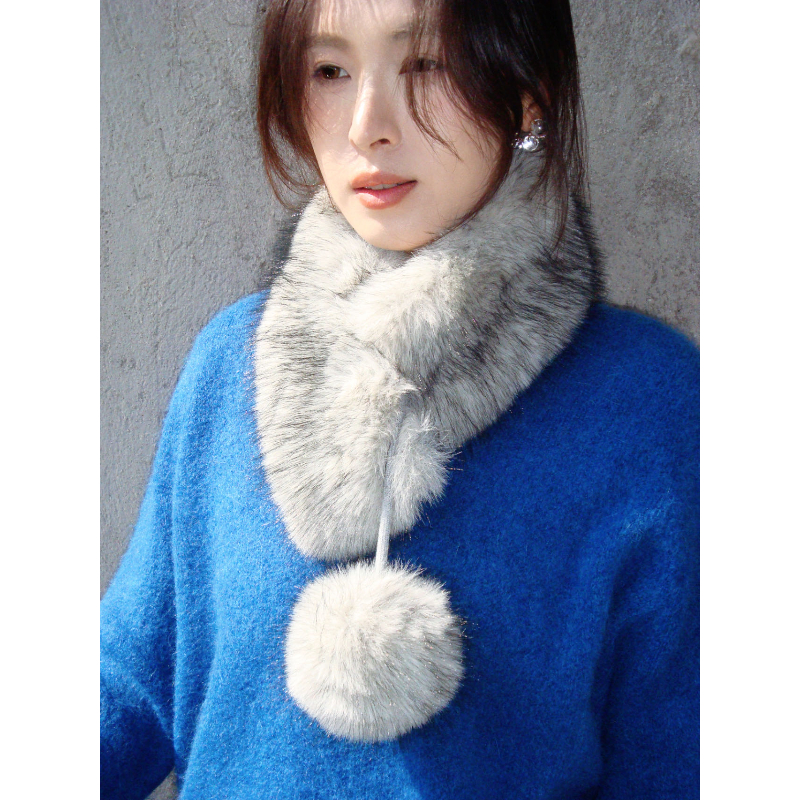【氛围感搭配神器】冬季保暖手割环保毛领围巾  P522