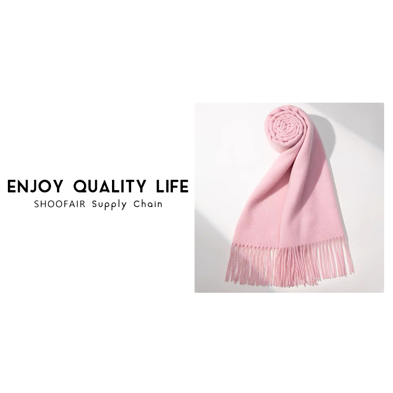 E844男女通用羔绒羊毛围巾200x35cm-粉色