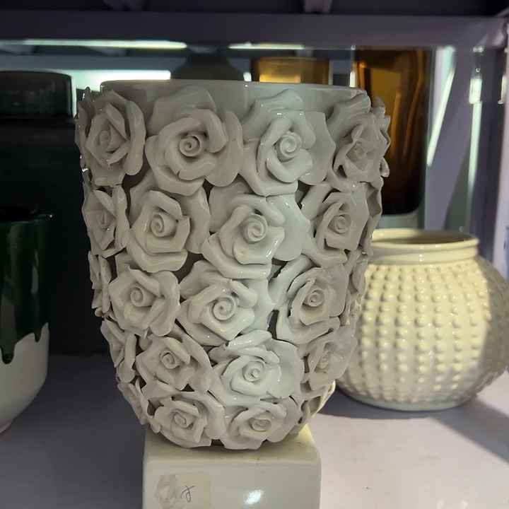 陶瓷立体手工瓷花花盆