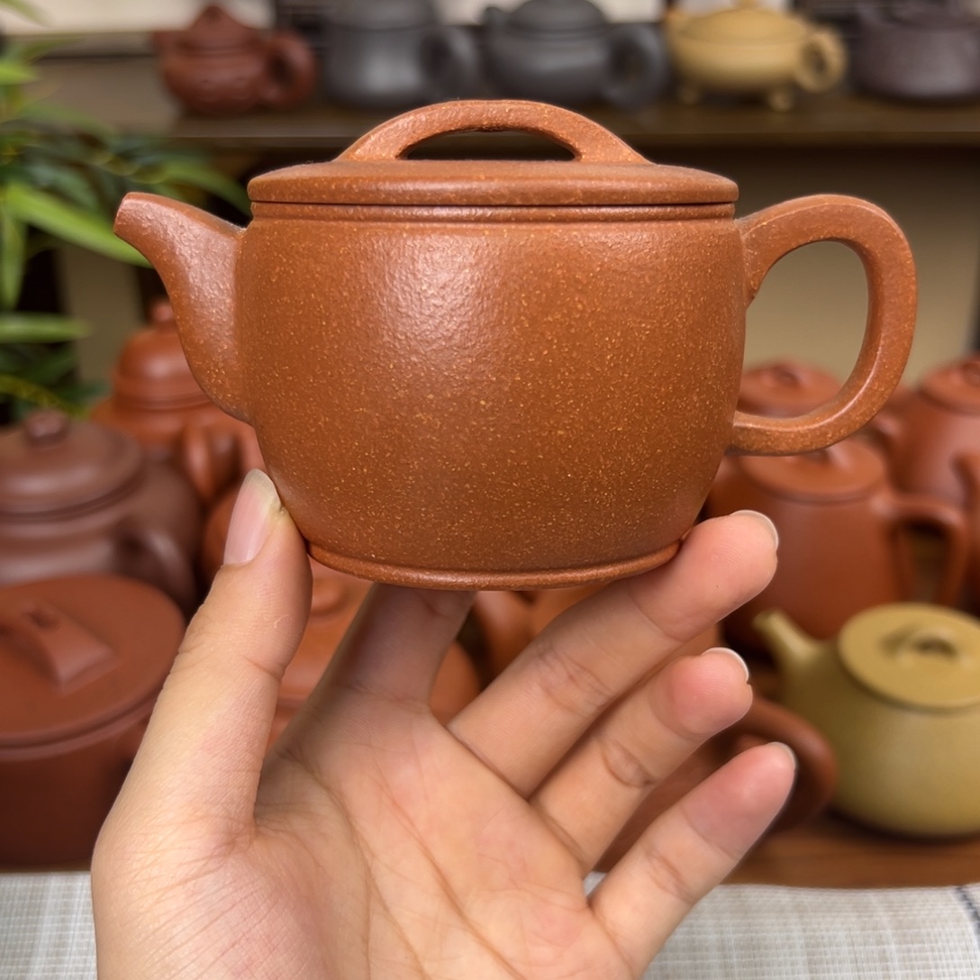茶壶紫砂紫砂壶汉瓦黄降坡150cc