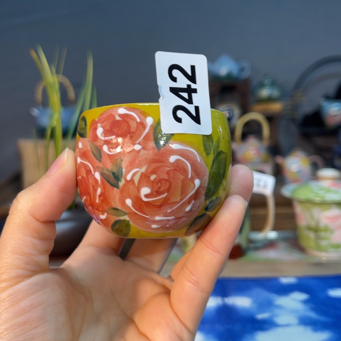 杯素浅陶瓷手工手绘