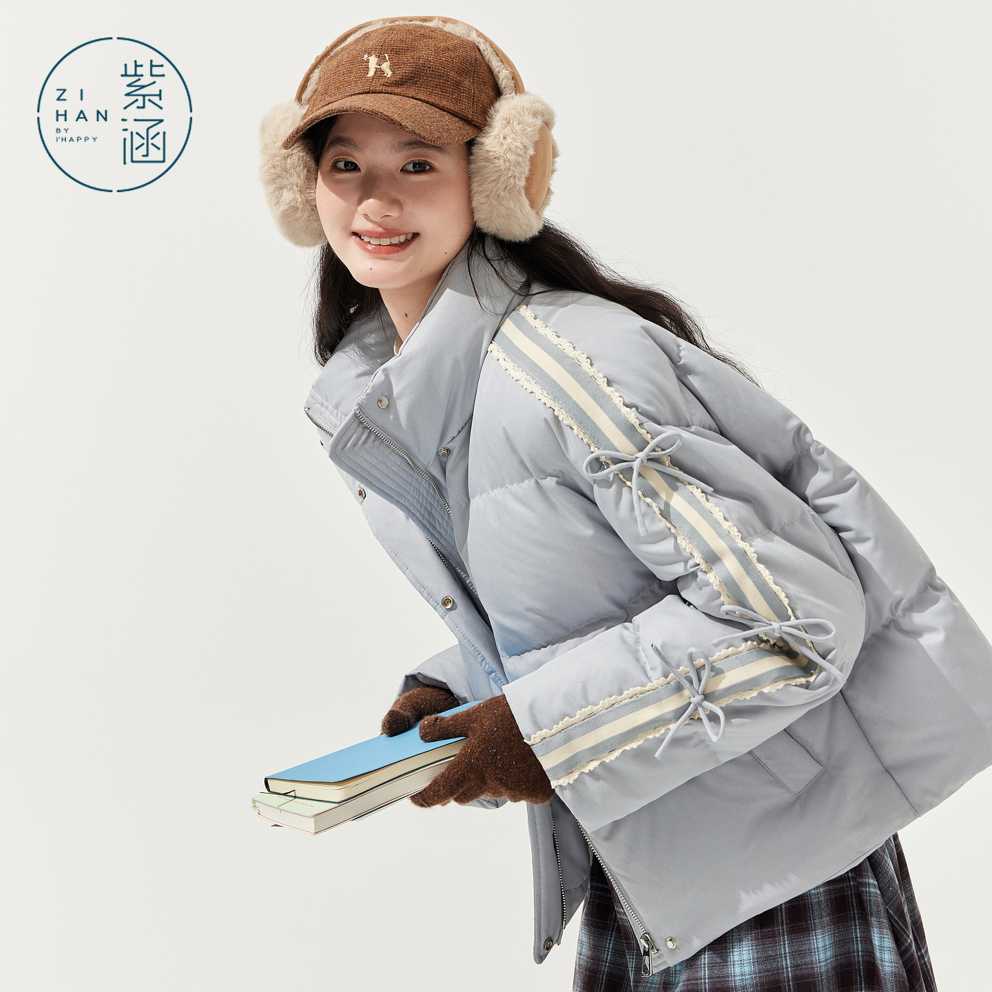 紫涵短款立领女2025年冬季新款宽松鸭绒外套Z5Z10AW288