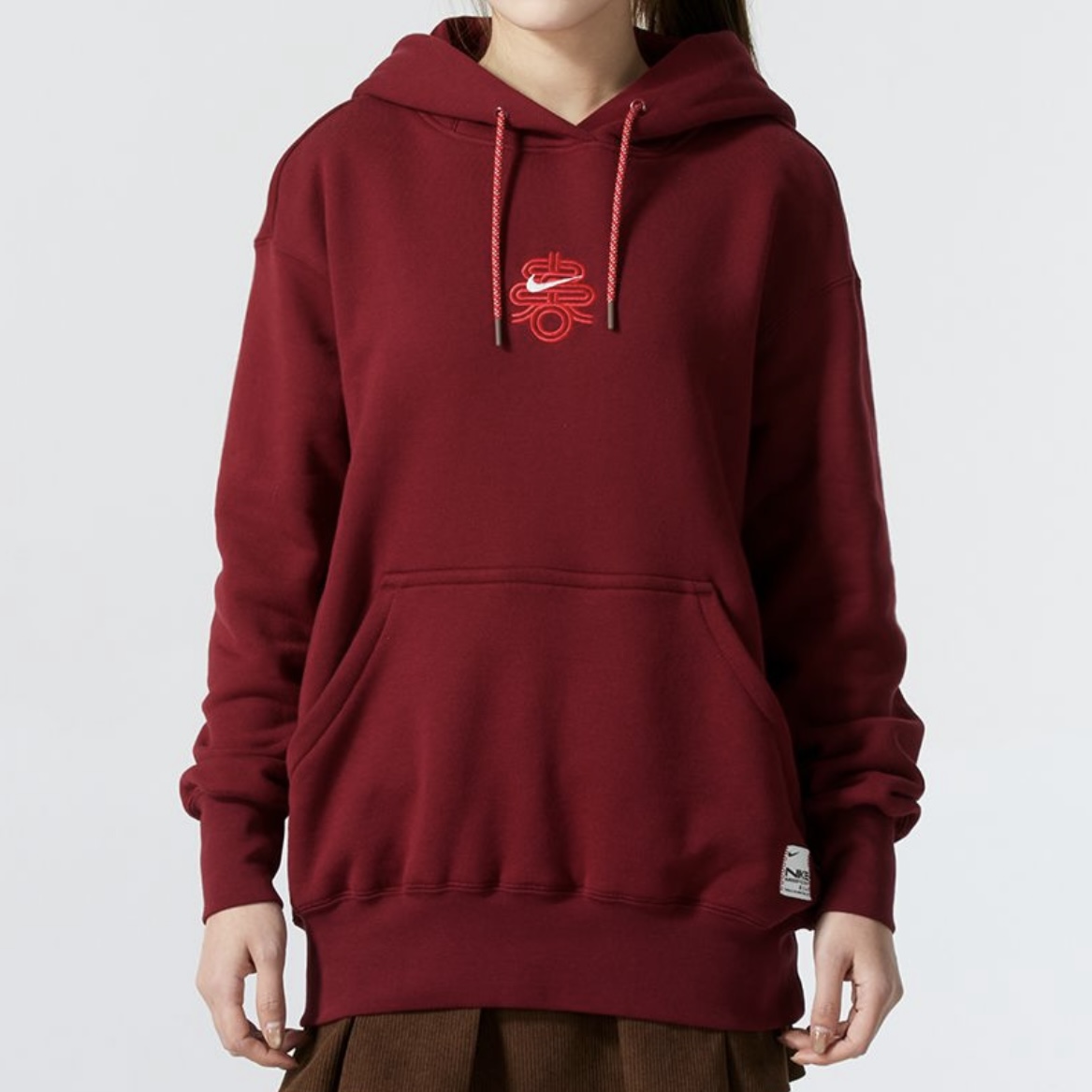 耐克/Nike 灵蛇迎新系列 套头连帽衫 卫衣 女款 暗红色 HV8461677