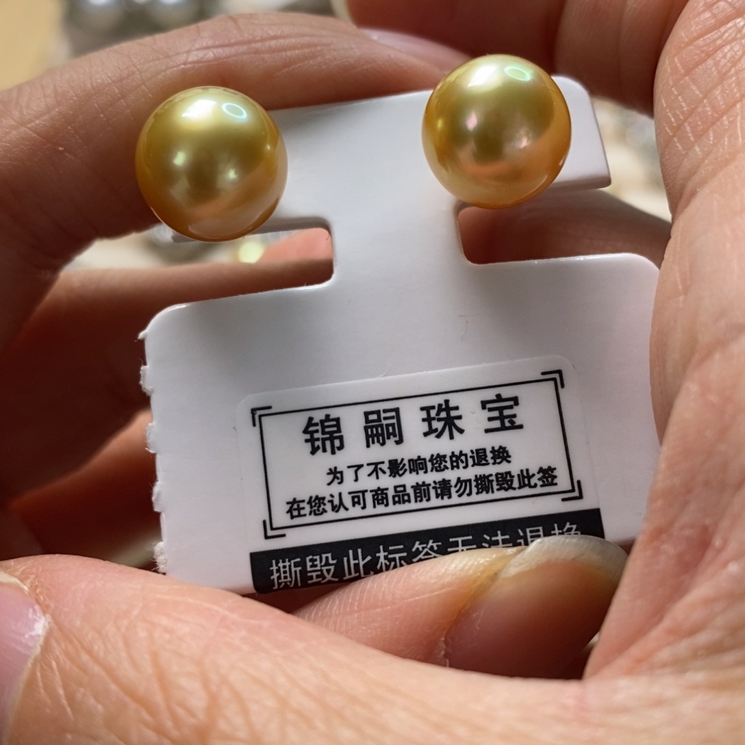海水珍珠耳饰18K金镶嵌