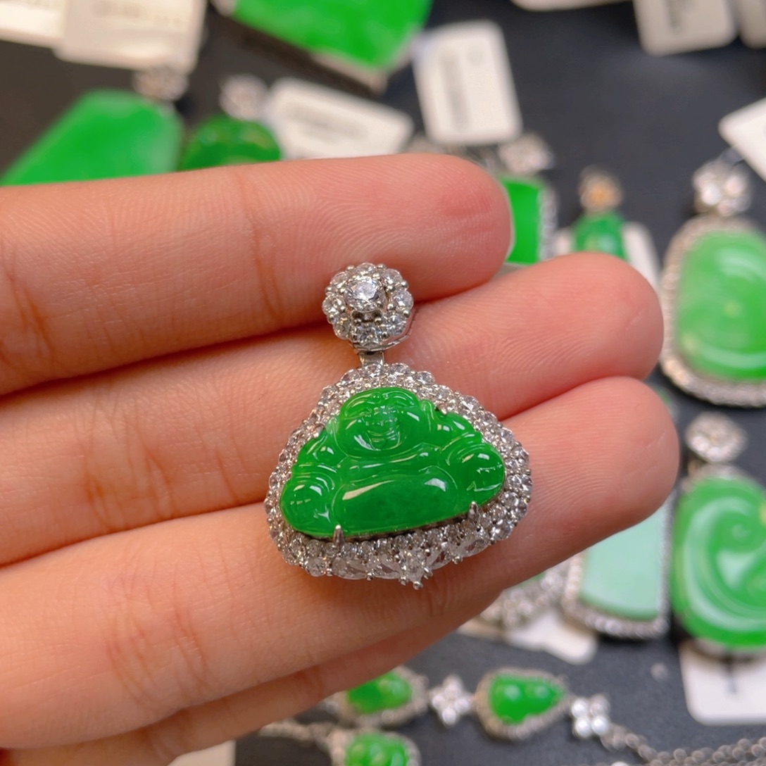 翡翠银S925镶嵌颈饰