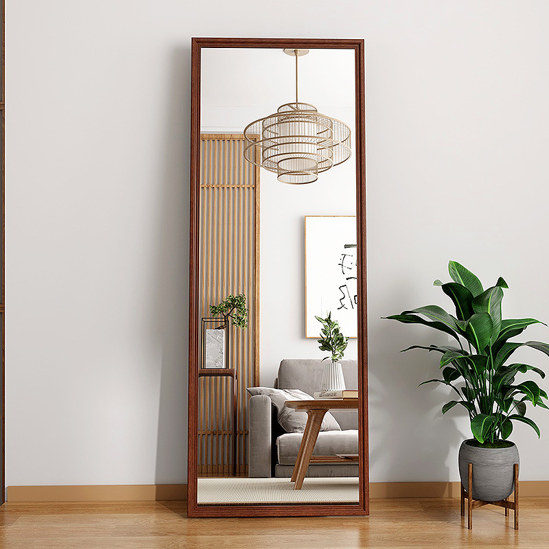 全身镜复古家用落地镜木质高级感试衣不变形网红立式穿衣镜子