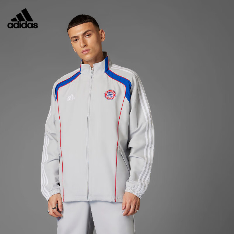 Adidas阿迪达斯【官方正品】男子拜仁足球休闲文化夹克外套JF0592