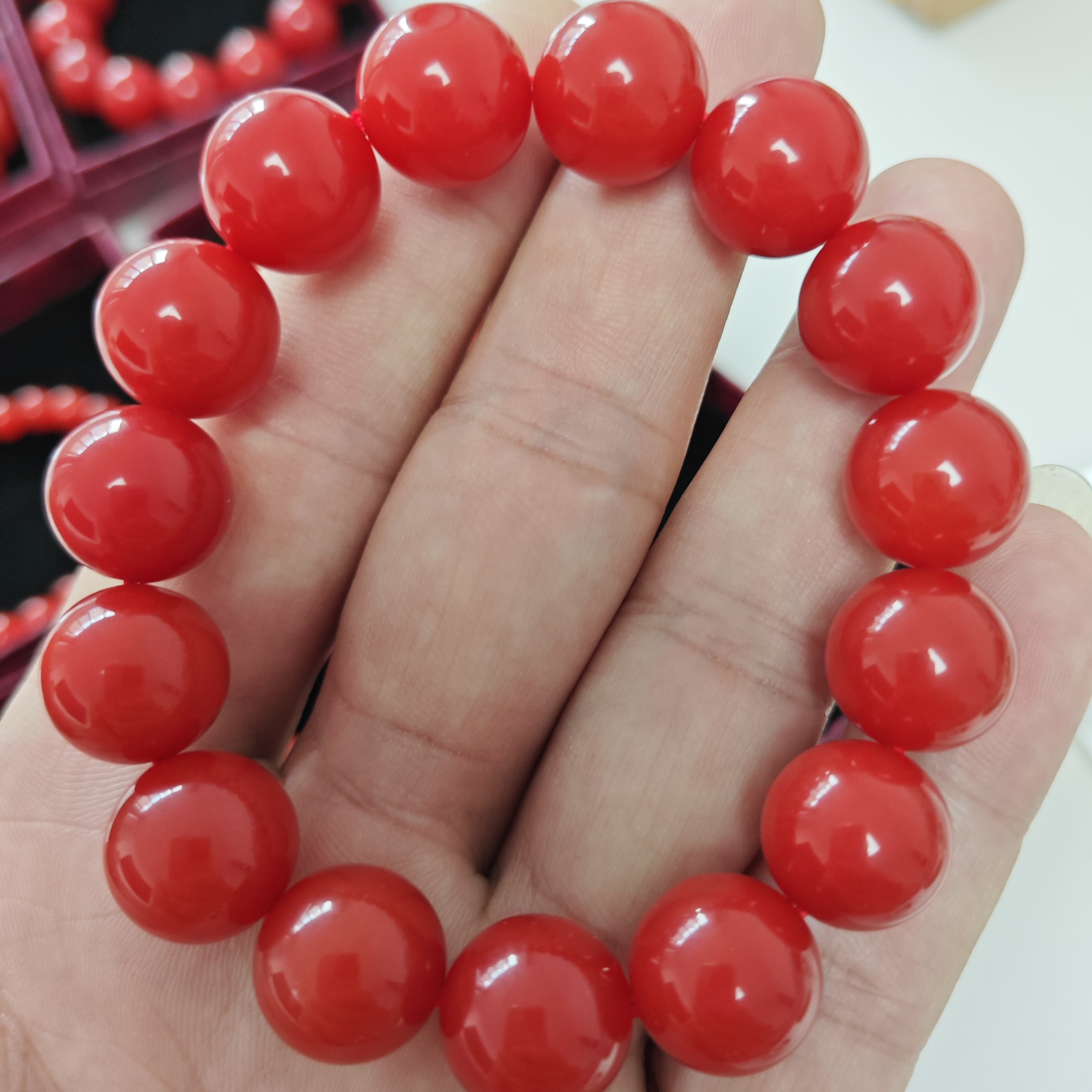 天然高端南红14mm玉手串佛珠玛瑙(带证书)