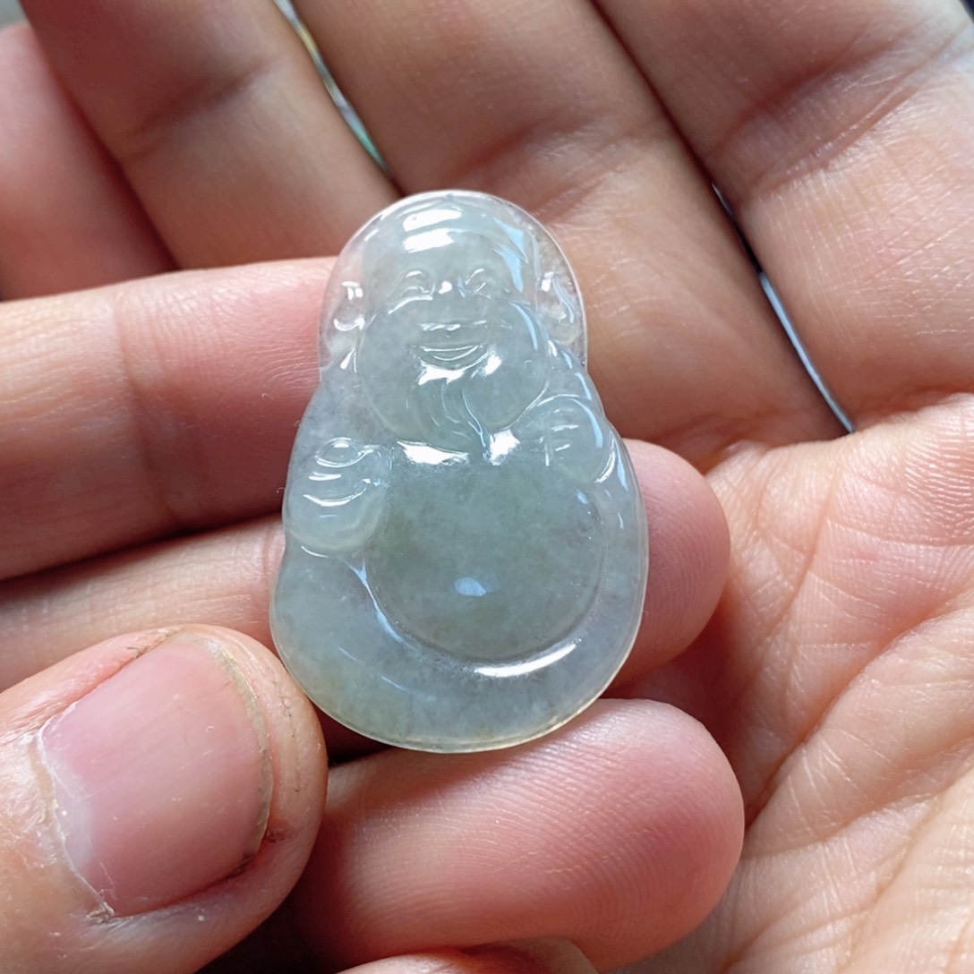 翡翠吊坠(不含链)未镶嵌缅甸翡翠A货财爷