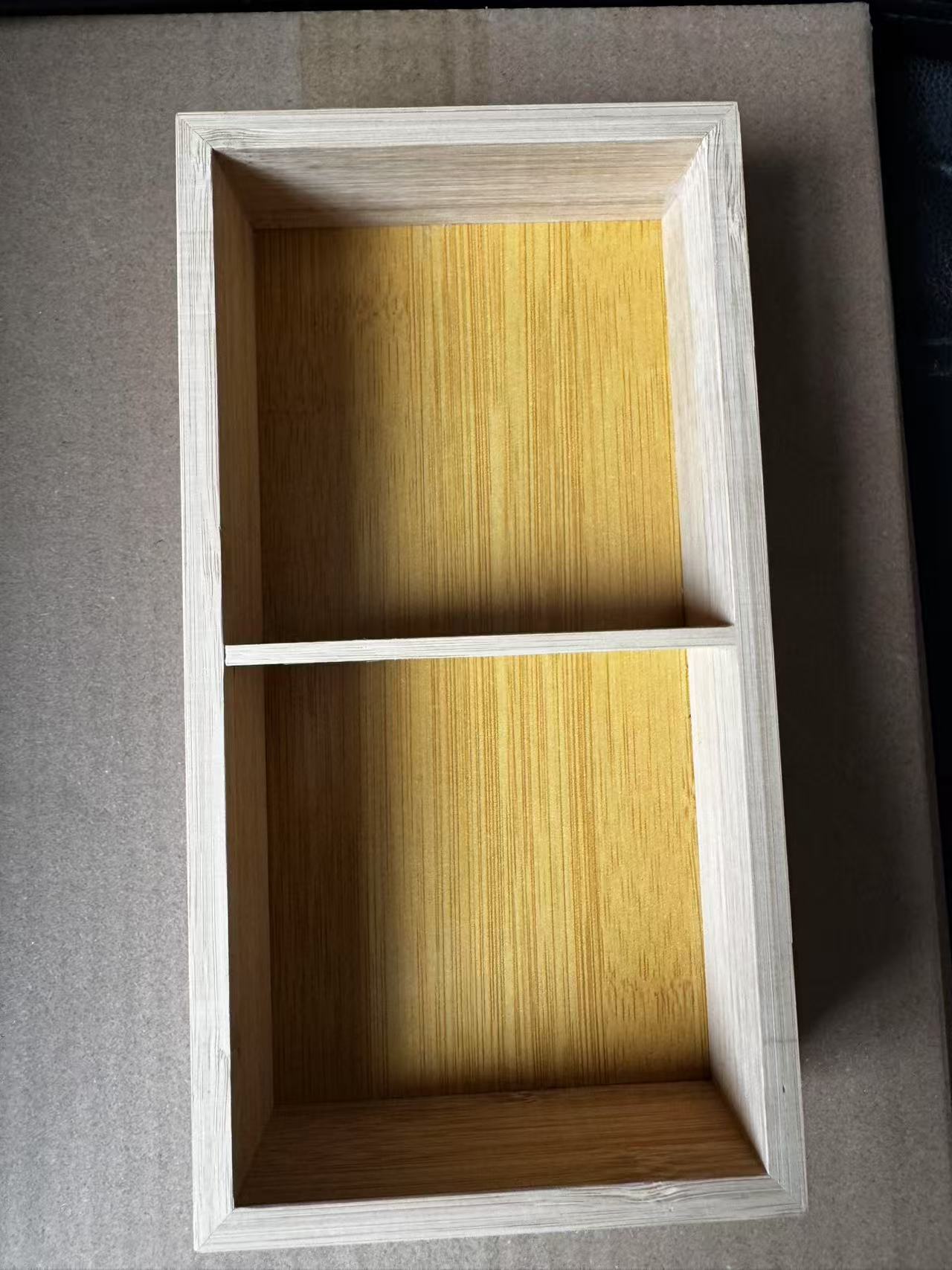 2格竹木收纳盒   