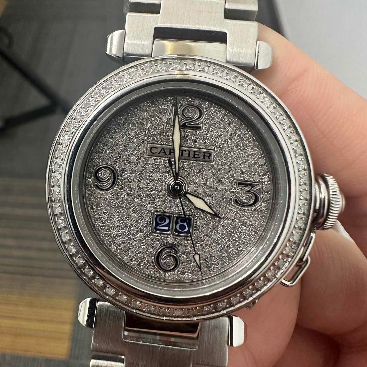 99新 Cartier/卡地亚 表展/帕莎系列W31047M7腕表/后钻/WHT023689