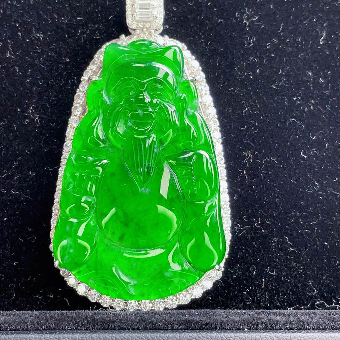 翡翠吊坠(不含链)银S925镶嵌