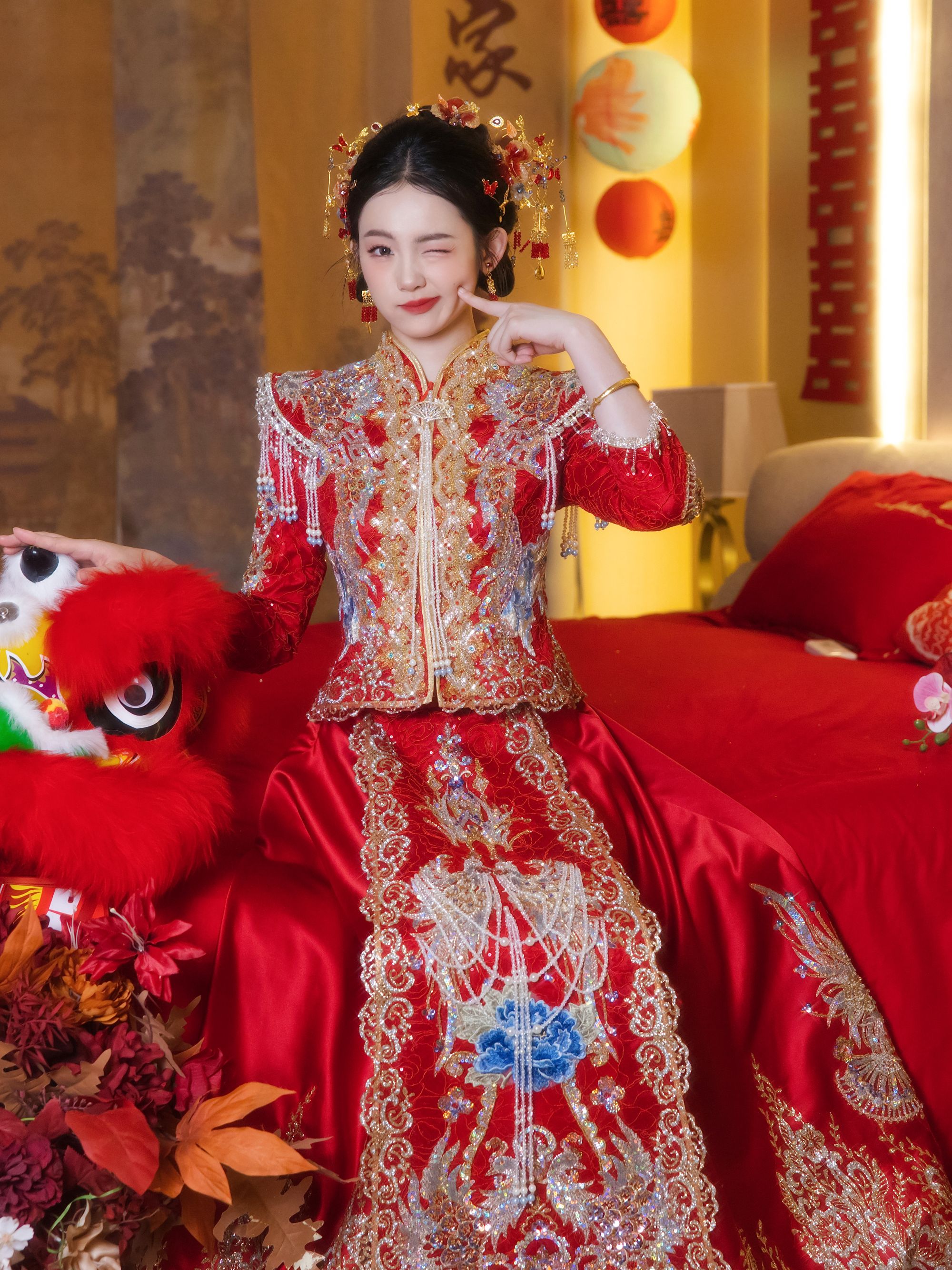 新娘重工秀禾服婚服2025新款高级感结婚礼服龙凤褂中式嫁衣出阁服