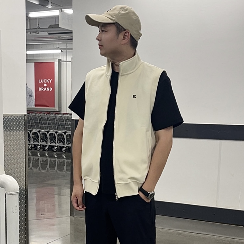 SEKE/三克 重磅春秋拉链外套立领马夹无袖运动卫衣有型单层背心男