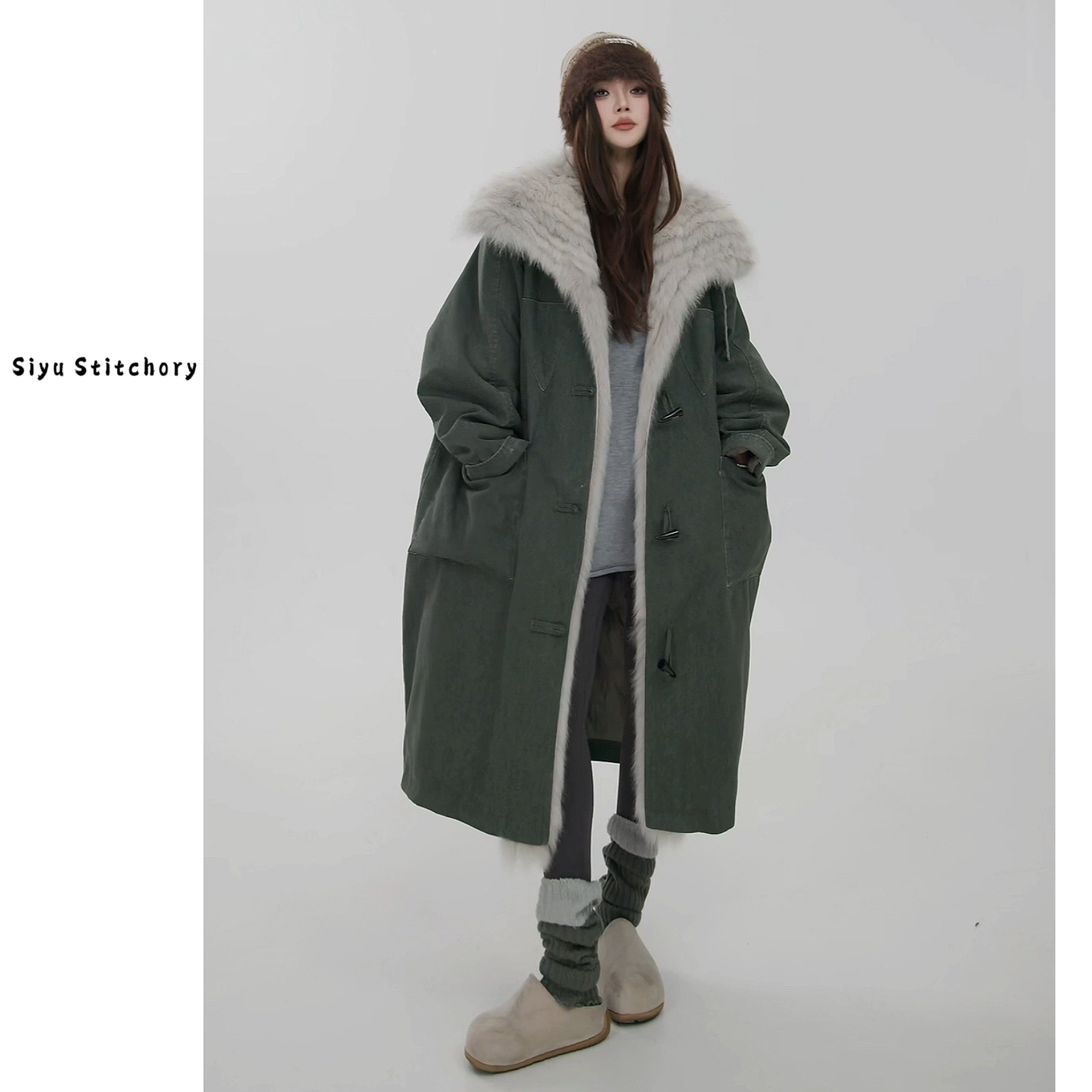 【思语】“雾凇” CC251227 原创设计师款狐狸毛领皮草鹅绒服