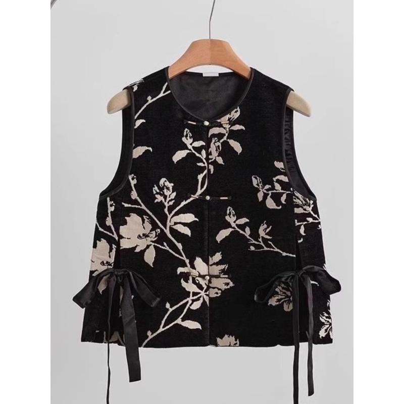新中式中国风清冷禅意提花马甲坎肩2025秋季时尚气质洋气叠穿背心