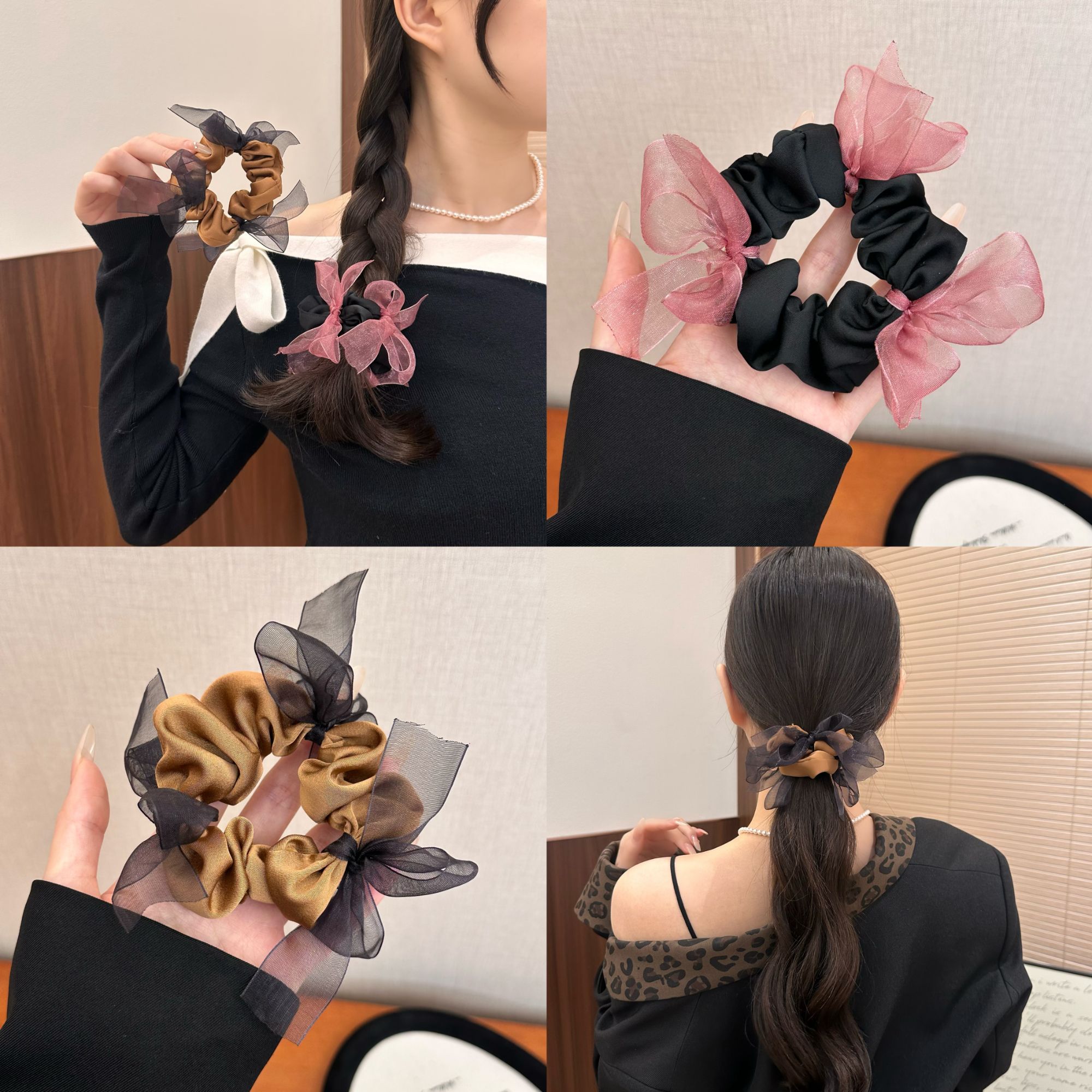 许我耀眼许妍同款发圈缎面蝴蝶结发圈2025新款高级感扎