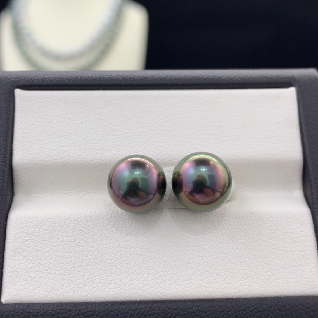 未镶嵌裸珠定制海水珍珠9+酒红色猫眼