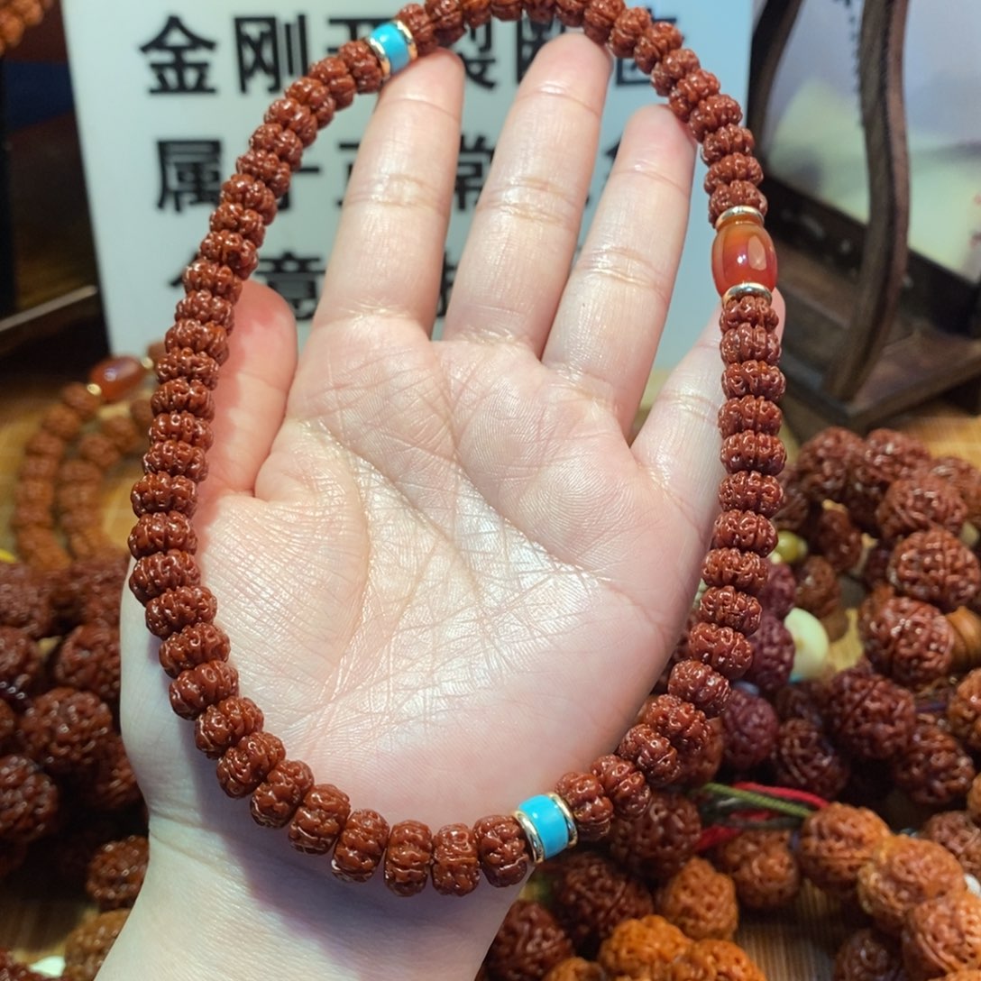 金刚菩提吊坠10双圈绿色配饰