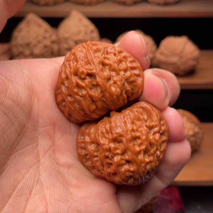 吊坠文玩核桃39毕业高货红皮三角白