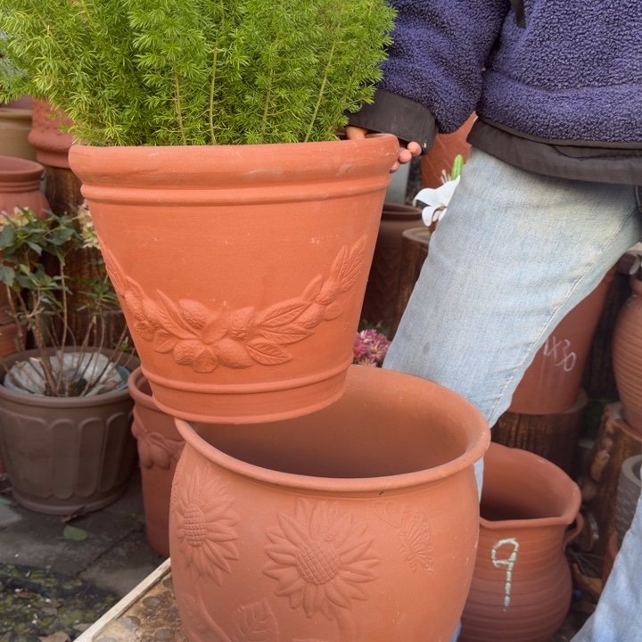 紫砂花盆口30高25宜兴紫砂