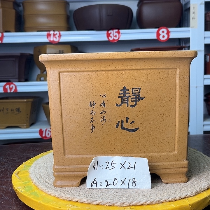 紫砂花盆蛇年大吉