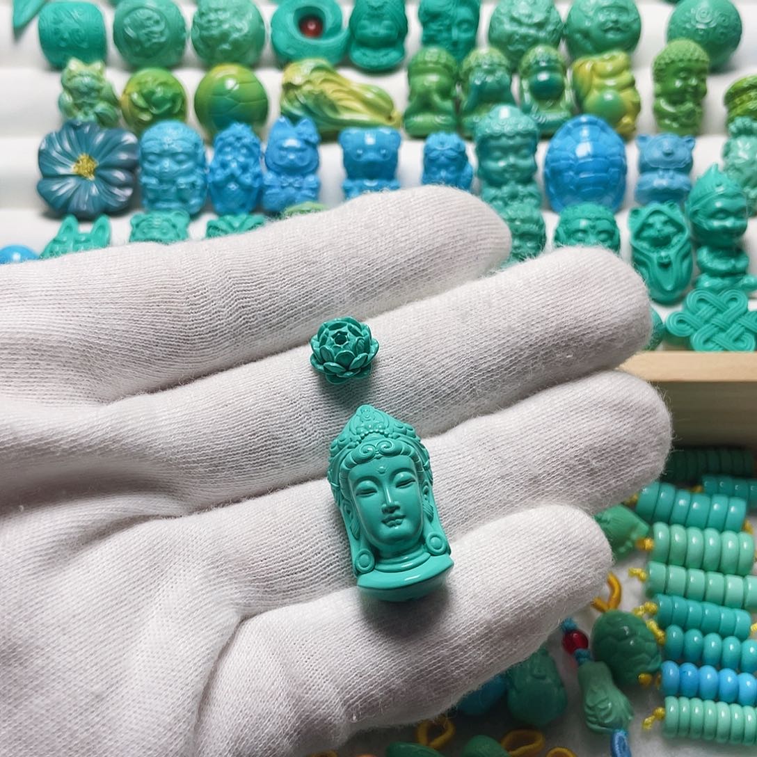 知**乐手工配饰配珠小莲花，观音像