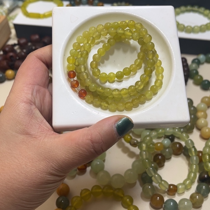 蛇纹石玉未镶嵌手链卡6