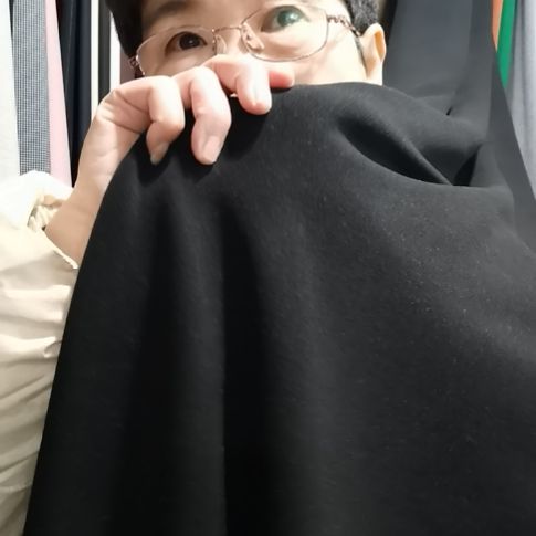 醋酸天丝羊绒布料黑色2.2米