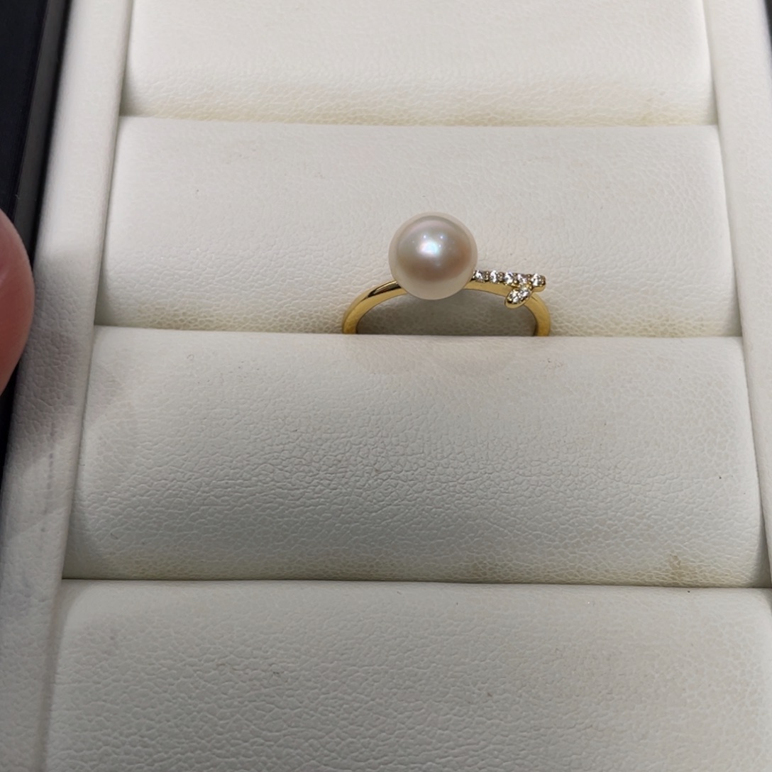 海水珍珠戒指银S925镶嵌