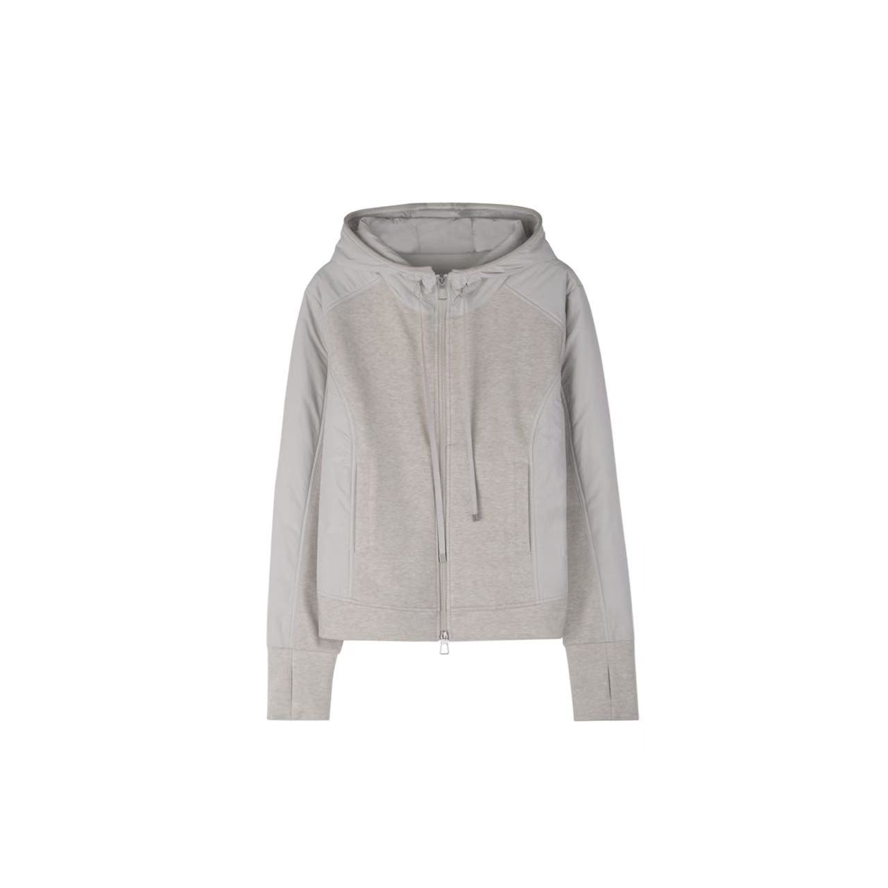 【糖糖】“夹棉加绒连帽外套”简约时尚百搭保暖秋冬新款短外套休闲