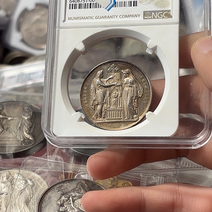 阿***正银Ag900法国结婚纪念银