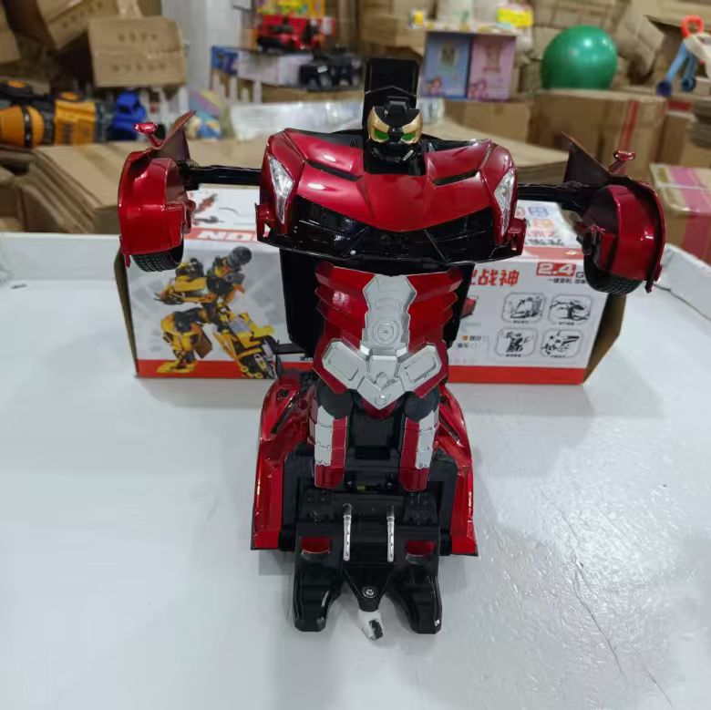 【彩盒装】23厘米一键变形遥控车玩具车男女孩玩具科学实验