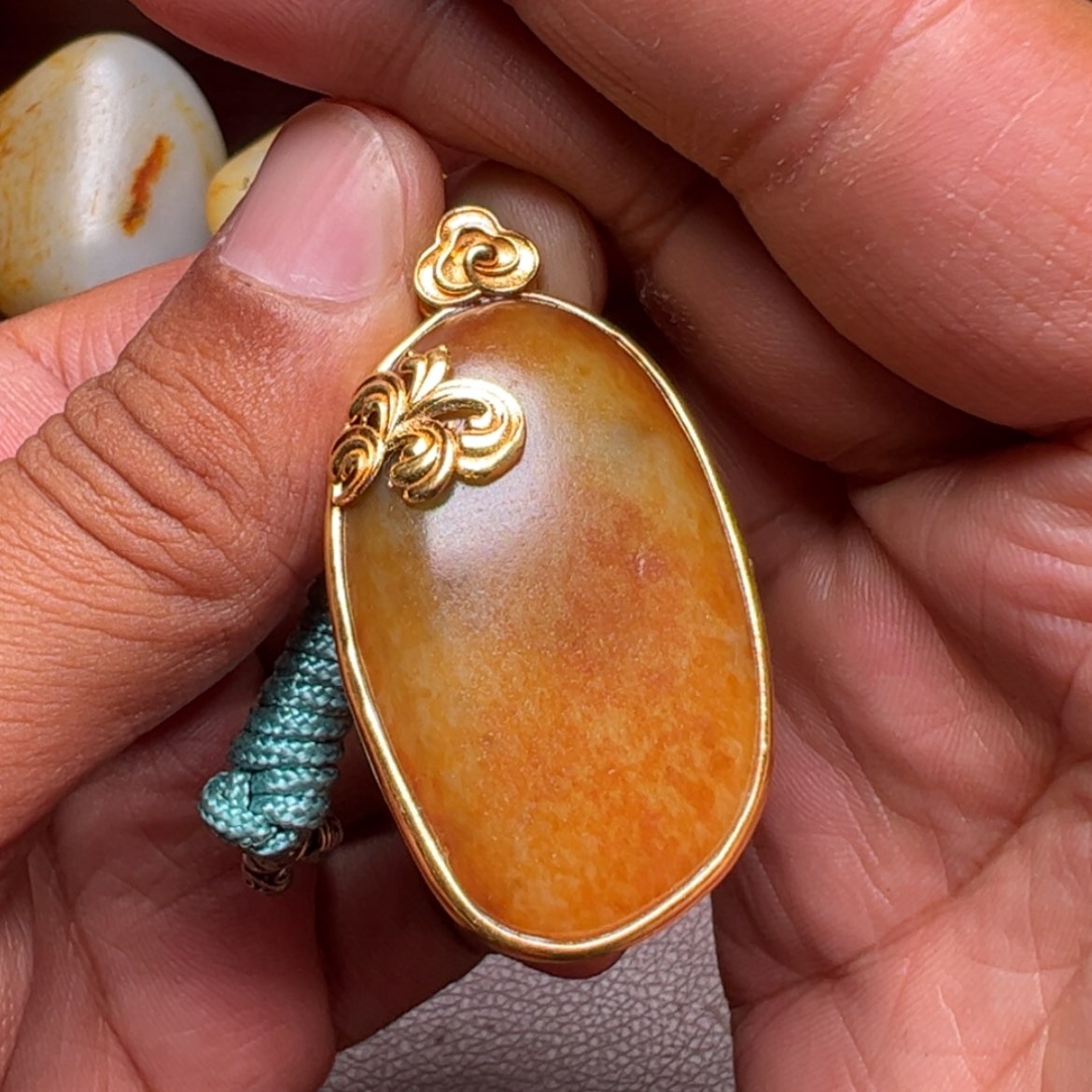 【闪购商品】和田玉吊坠(不含链)足金镶嵌A****吴