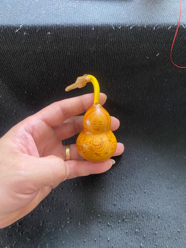 精品天然国潮文玩手工烙画葫芦铁皮葫芦皮质厚实响籽稳坐一物一图