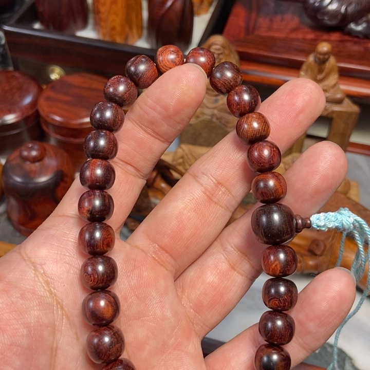 黄花梨/降香黄檀11×10老型桶珠紫油梨沉水料27颗