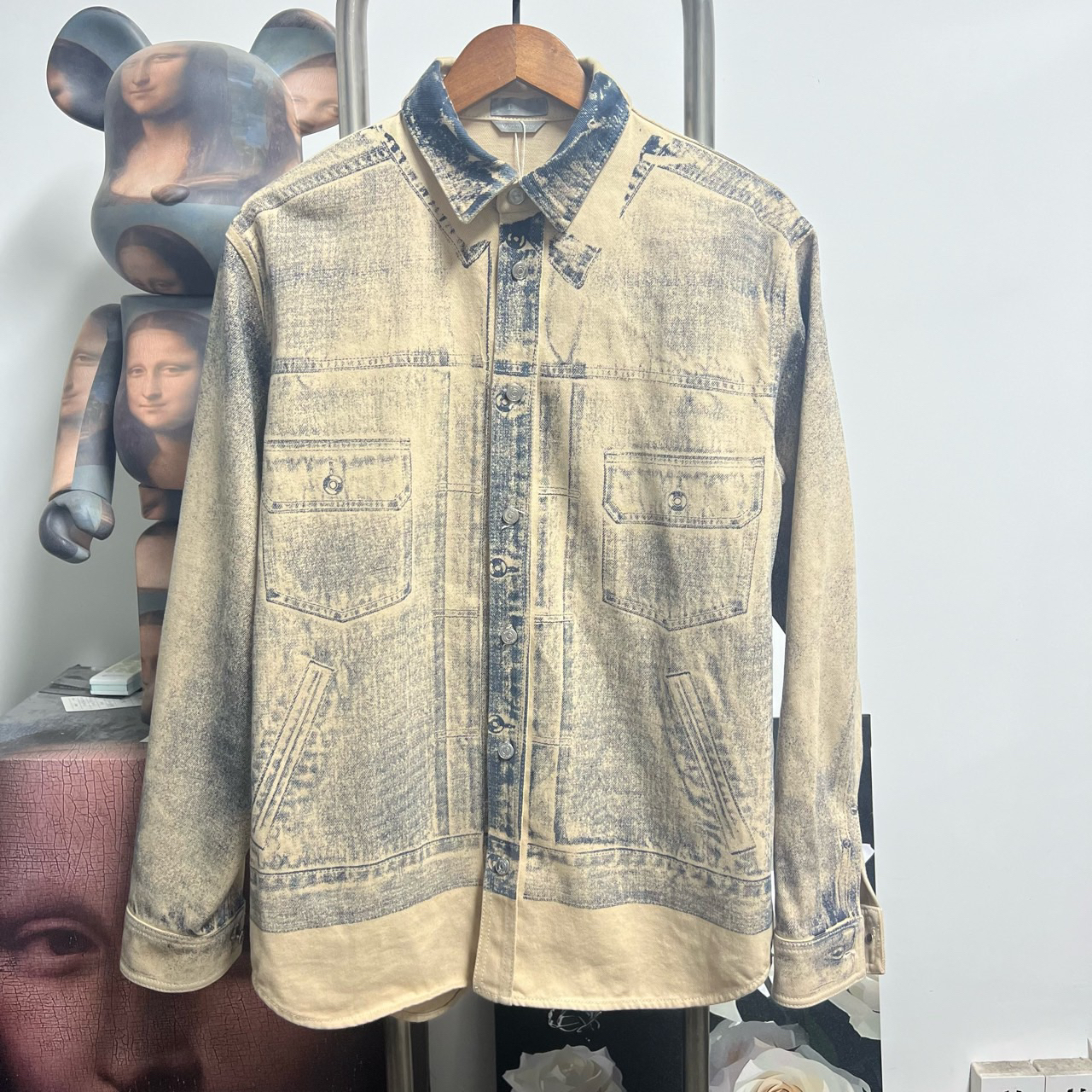 99新 DIOR/迪奥 做旧新款牛仔衬衫外套 O1719尺码38 衣长78