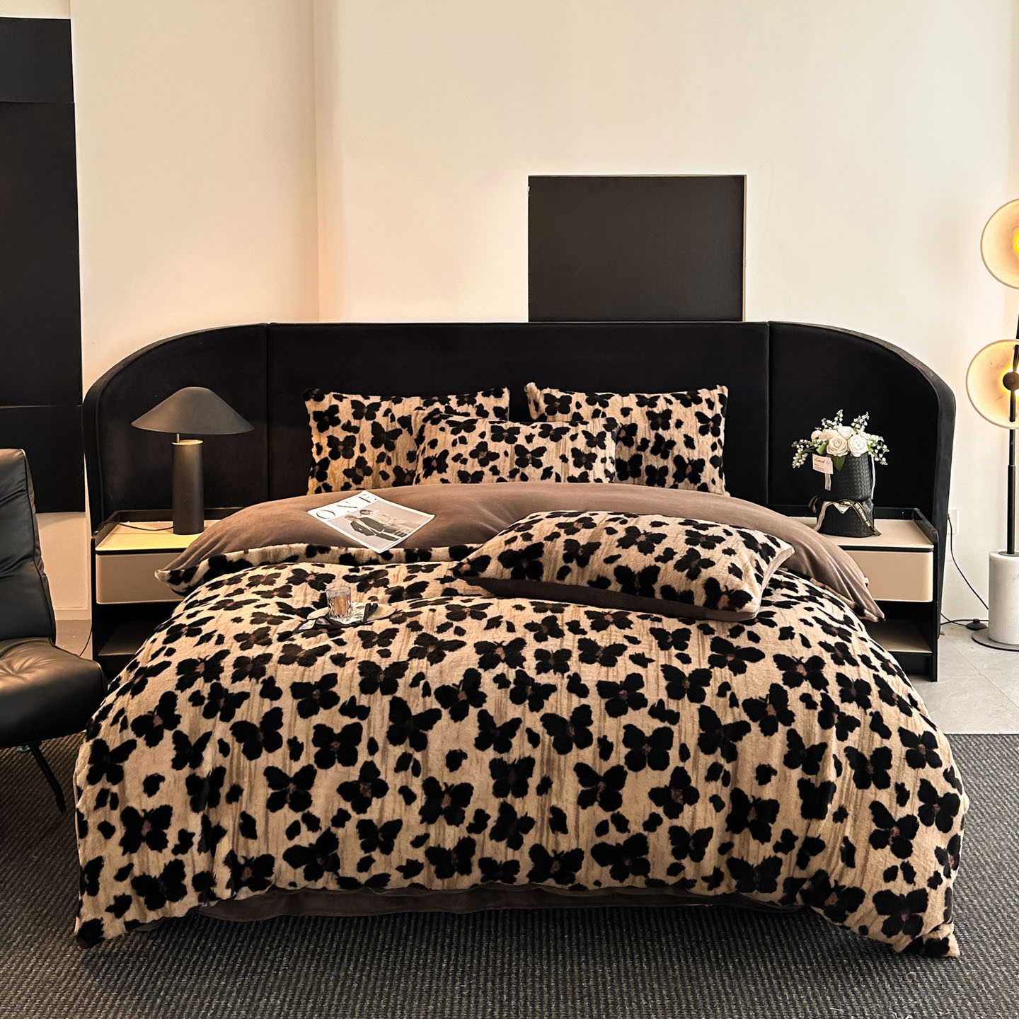 【蝶豹咖】丹麦兔兔绒牛奶绒高端轻奢双面保暖四件套