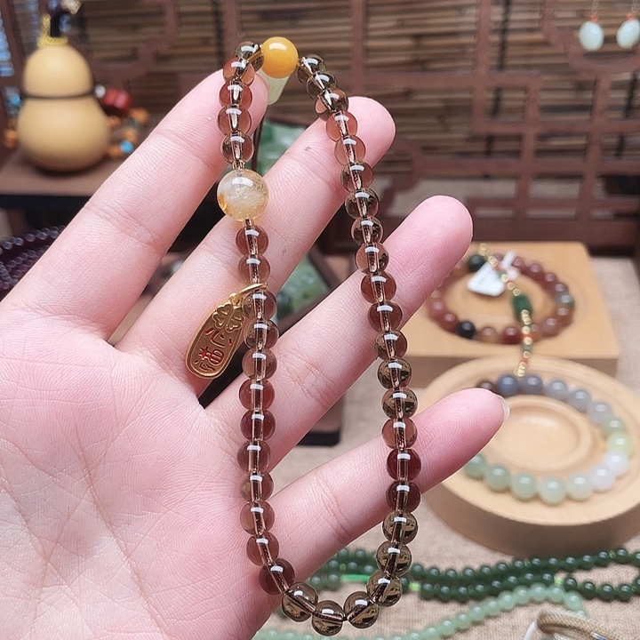 紫晶颈饰银S925镶嵌手机挂件