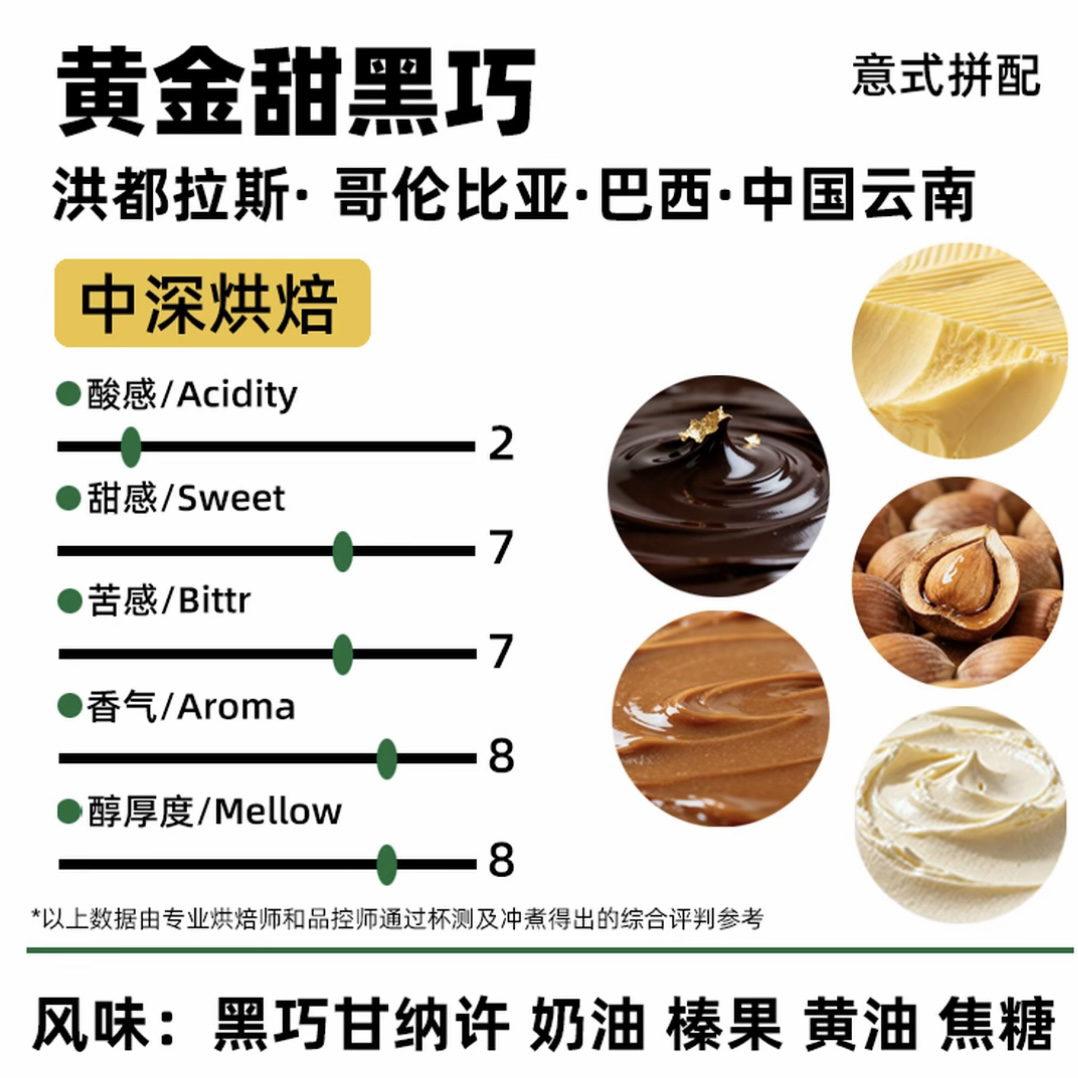 阿拉比卡优质精品咖啡豆原装进口意式拼配中深烘咖啡豆