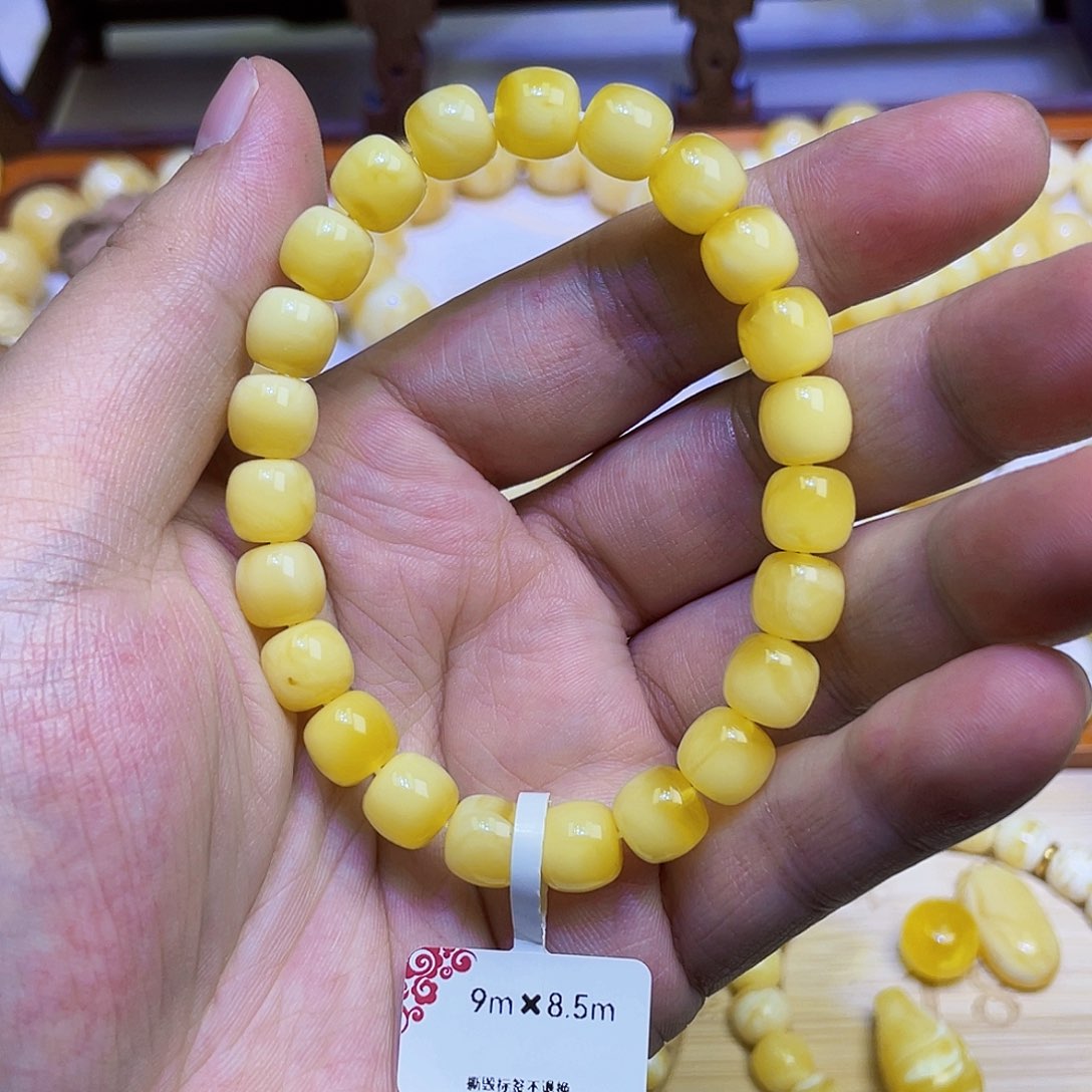 未镶嵌蜜蜡手串精金白