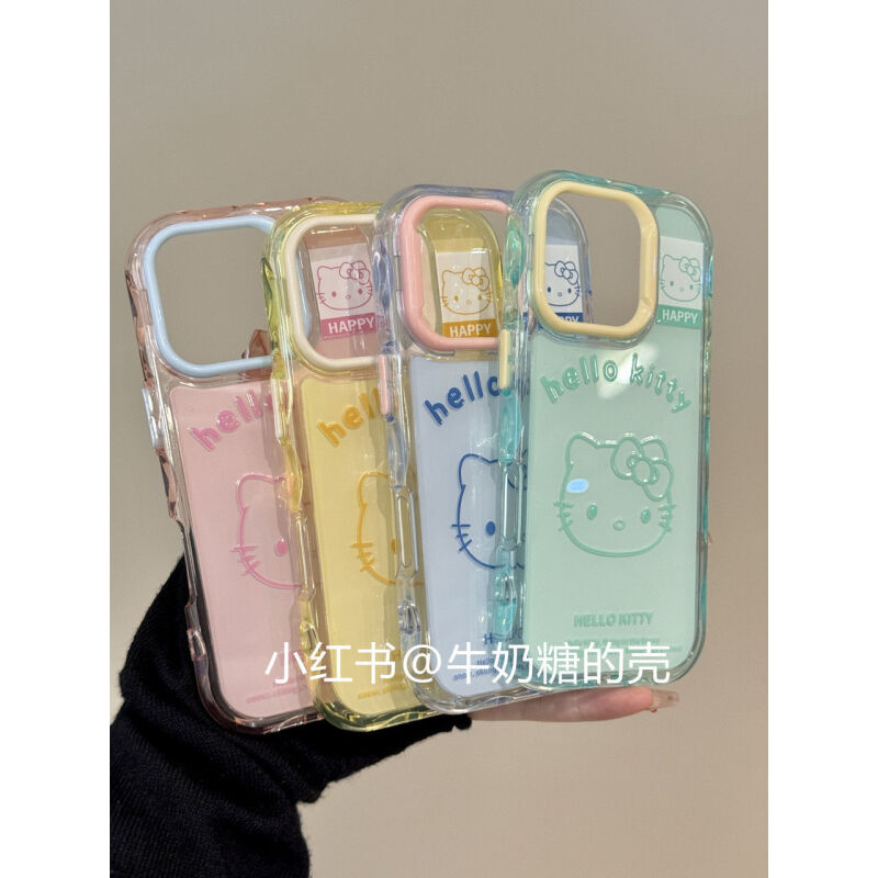 卡通可爱线条猫咪英文适用iphone16promax苹果15pr手机壳14新款13