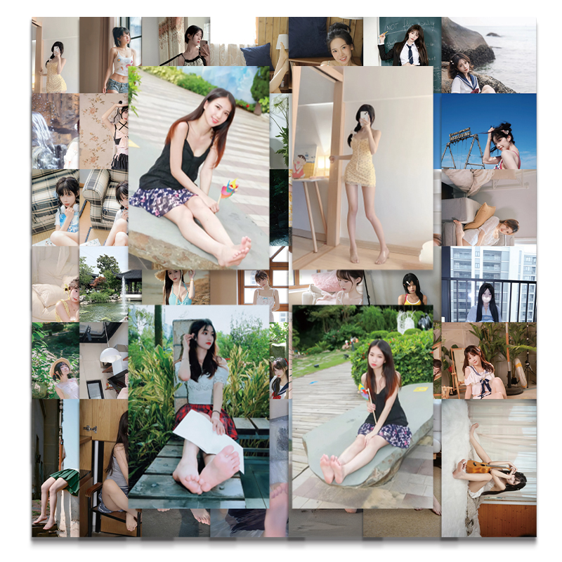 120张高颜值ins裸足少女创意贴画手机diy手账笔记本装饰贴纸