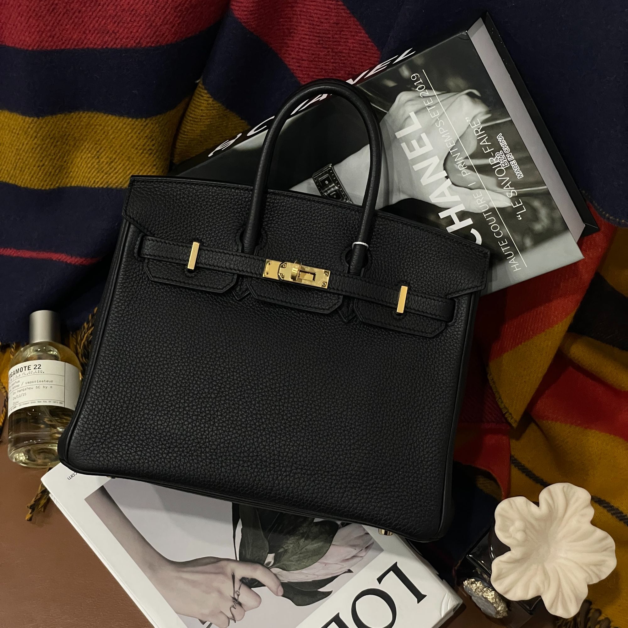 99新 Hermes/爱马仕  birkin25 黑金 Togo皮 Y刻