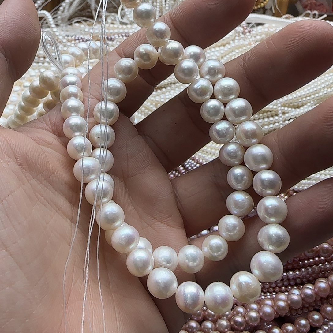 茉***m半成品未镶嵌淡水珍珠卡8无核近圆（拍2发1）