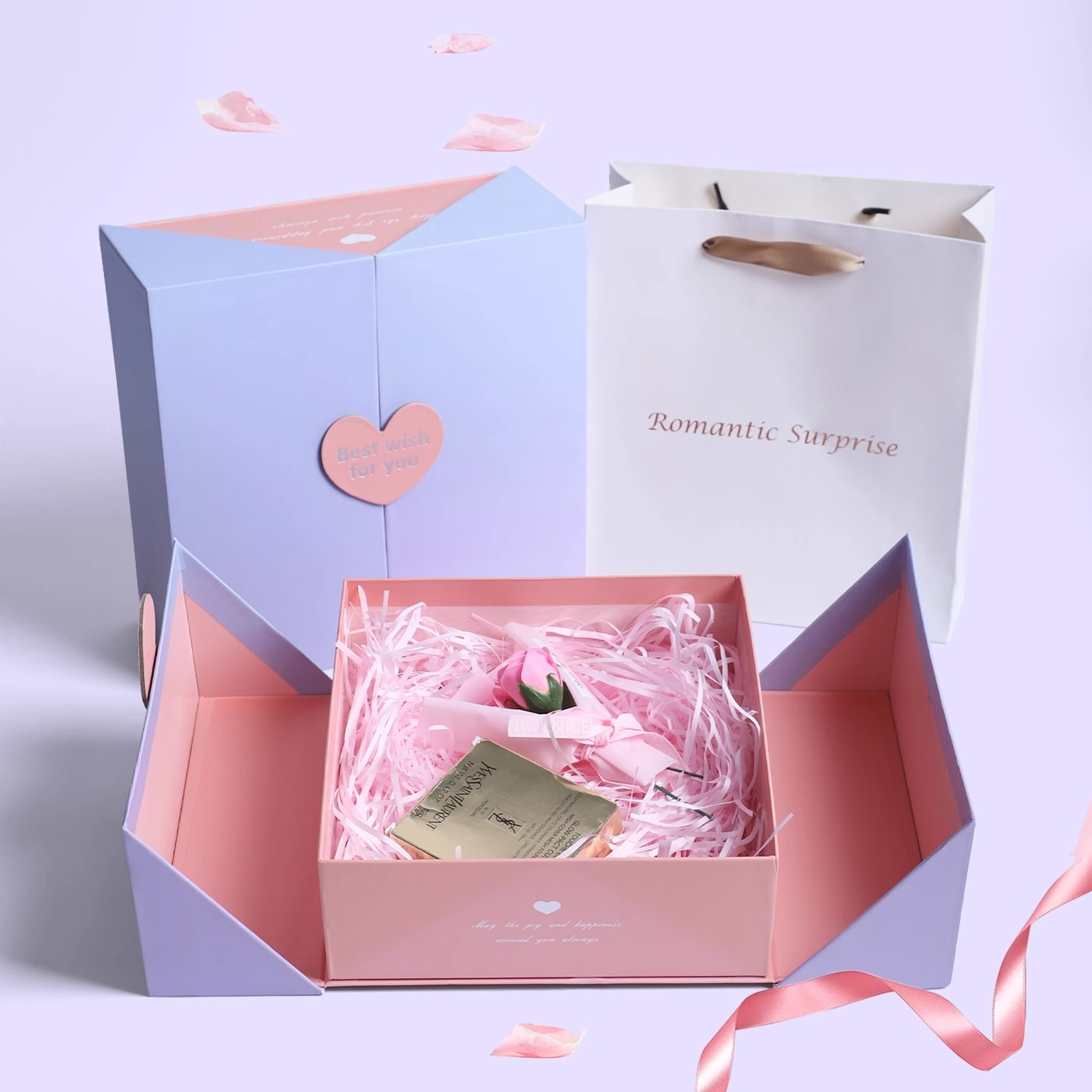 圣诞送女友围巾礼盒包装盒生日礼物盒高级仪式感口红礼品盒子大号