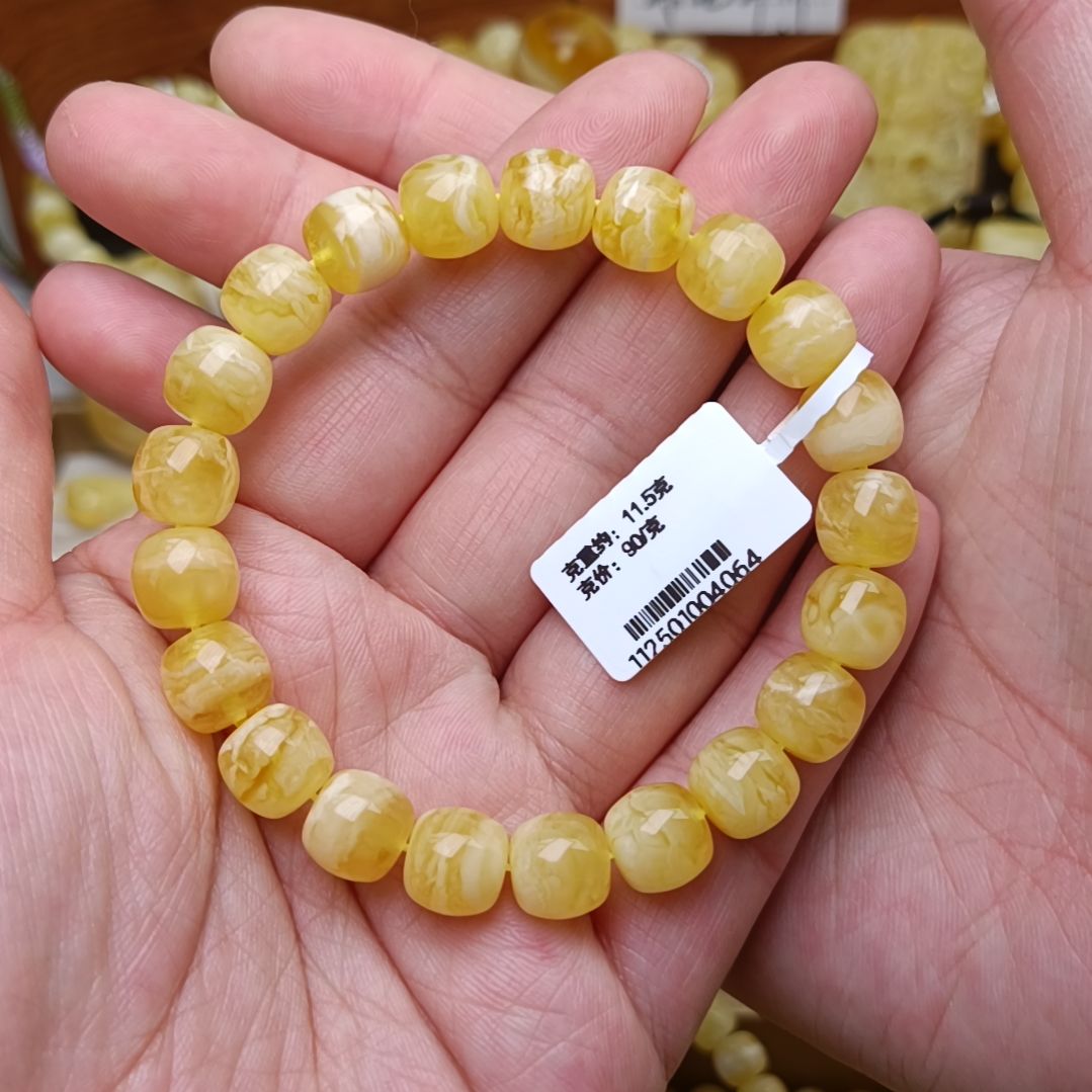 蜜蜡手链未镶嵌9老型虎皮纹