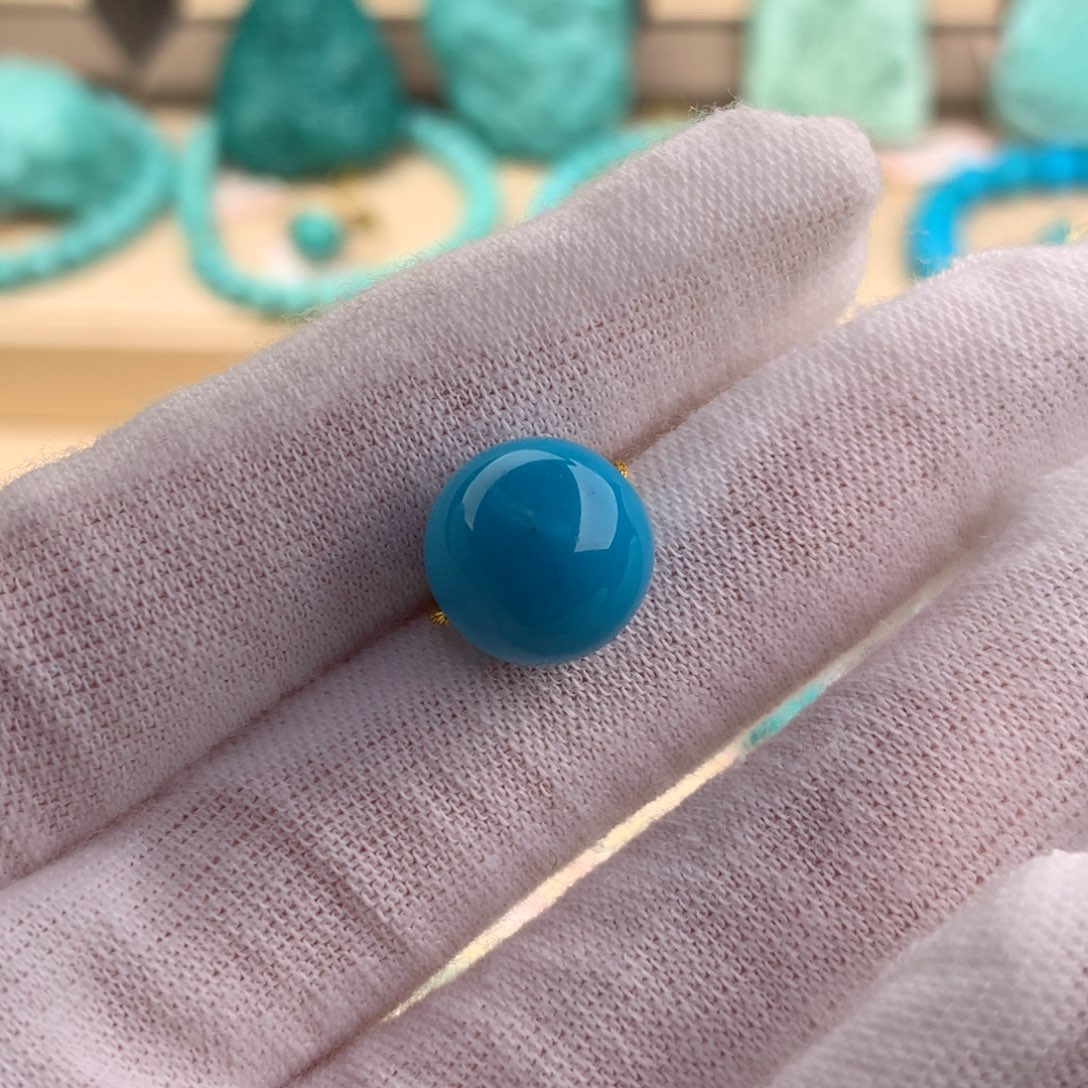 绿松石珠宝奇石未镶嵌11.8mm